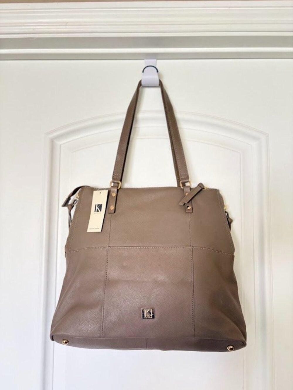KOOBA Everette Leather Zip Tote in Taupe - New with Tags - Picture 4 of 13